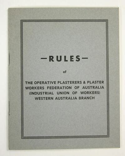 Booklet Rules The Operative Plasterers And Plaster Workers