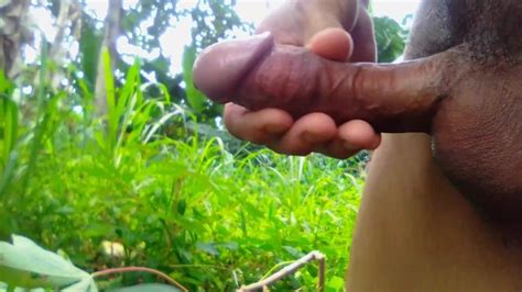 indonesian dick outdoor masturbation struggled with many mosquitoes in the garden