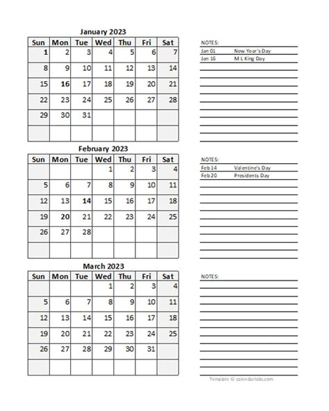 2023 Blank Printable Calendar Free Printable Templates