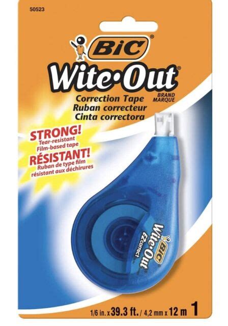 Bic White Out Brand Ez Correct Correction Tape 1 Pack Bic Wite Out Tape