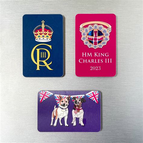 King Charles Coronation Souvenir Fridge Magnets By Bean And Bemble