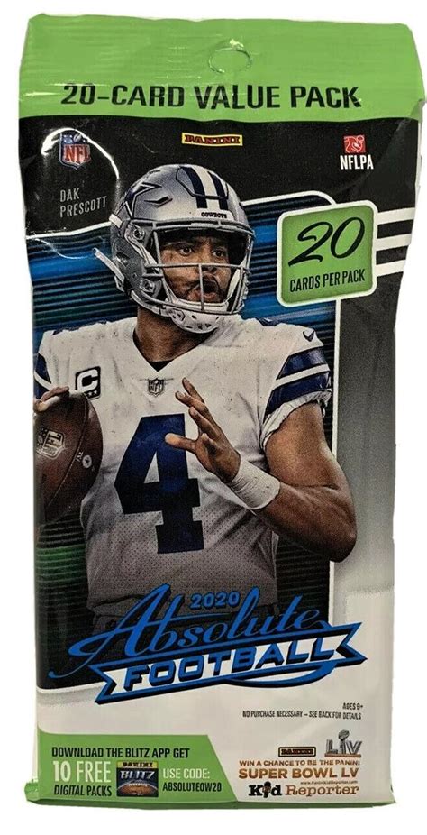 Shop for football sport cards! 2020 Panini Absolute Football Jumbo/Fat Pack (20 Cards ...