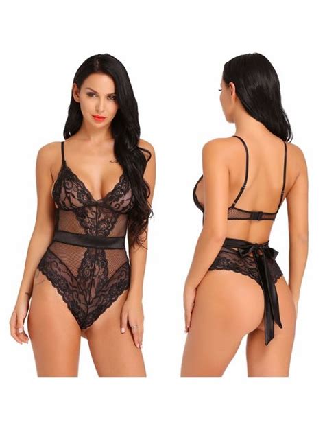 Buy Joyaria Women Sexy Teddy Lingerie One Piece Lace Bodysuit Online