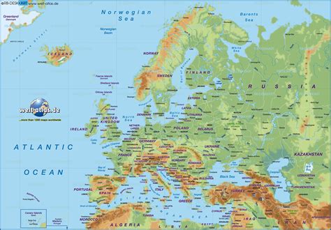 Map Of Europe General Map Region Of The World Welt Atlasde