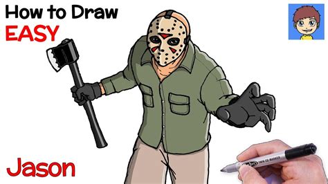 How To Draw Jason Voorhees Step By Step Friday The 13th Halloween