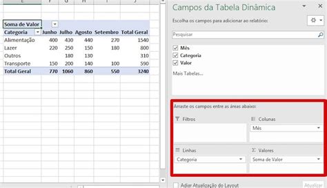 Como fazer tabela dinâmica no Excel