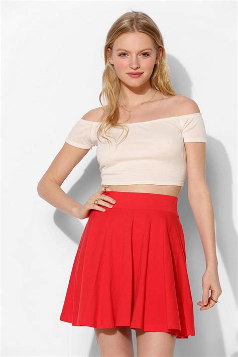 Lyst Urban Outfitters Pins And Needles Knit Circle Skirt In Red