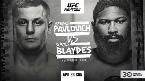 UFC Vegas Pavlovich Vs Blaydes Fight Card Date Start Time In