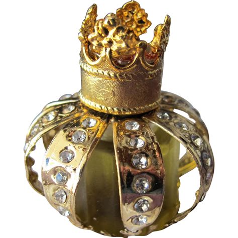 Boxed Perfume Bottle Mini Crown Shape Jeweled Bottle Myrna Pons Spain