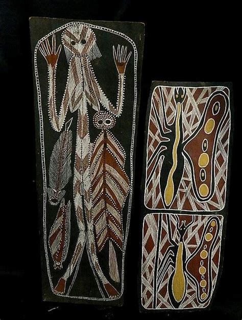 Two Aboriginal Arnhem Land Bark Fine Aboriginal Tribal And Oceanic