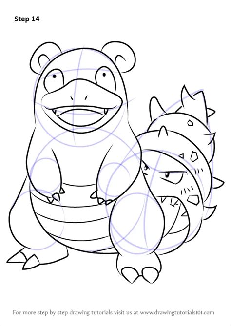 Step By Step How To Draw Slowbro From Pokemon