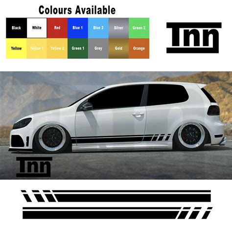 Stickers For Vw Polo Golf Lupo Gti Gtd R Line Stripes Gt Scirocco Decal