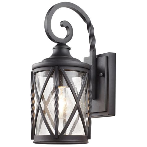 Home Decorators Collection 1 Light Black Outdoor Wall Lantern With