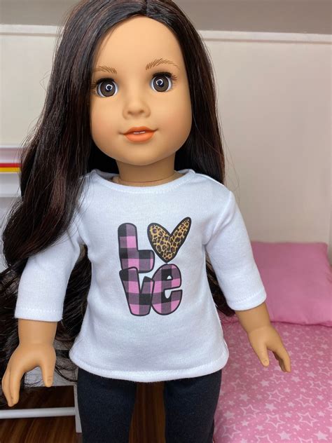 18 inch doll shirt made to fit american girl doll love etsy