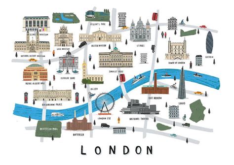 Personalised London Map Print By Alex Foster Illustration London Map