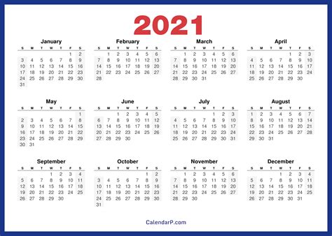 2021 Calendar Printable Free Hd Navy Blue Calendarp Printable