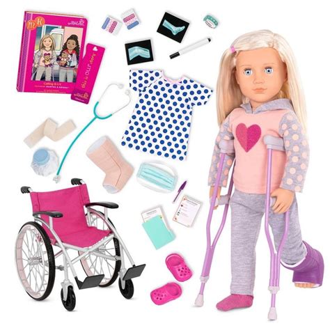 our generation 18 doll with wheelchair martha and heals on wheels bundle in 2021 american