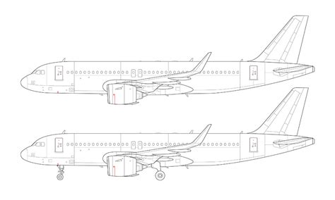 Airbus A320 Neo Blank Illustration Templates Norebbo