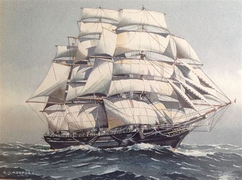 Cutty Sark Watercolour Painting By Colin Ashford Cutty Sark Ship