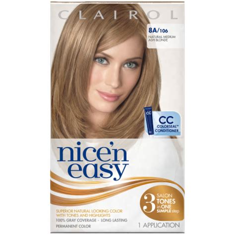 Clairol Nice N Easy Hair Color Natural Medium Ash Blonde Hair Color 1 Ct Kroger