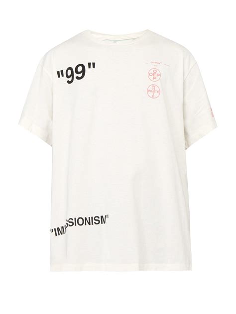 Off White Co Virgil Abloh Cotton Impressionism Print T Shirt In White