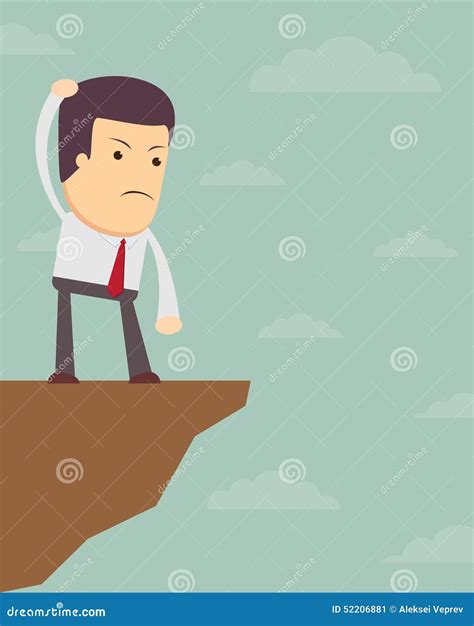 Businessman In Front Of A Gap Stock Vector Illustration Of Person