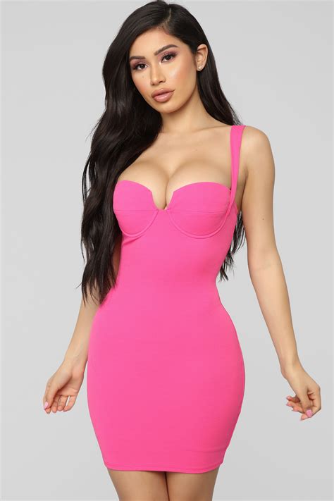 With Delight Bodycon Mini Dress Hot Pink Tight Dresses Fashion