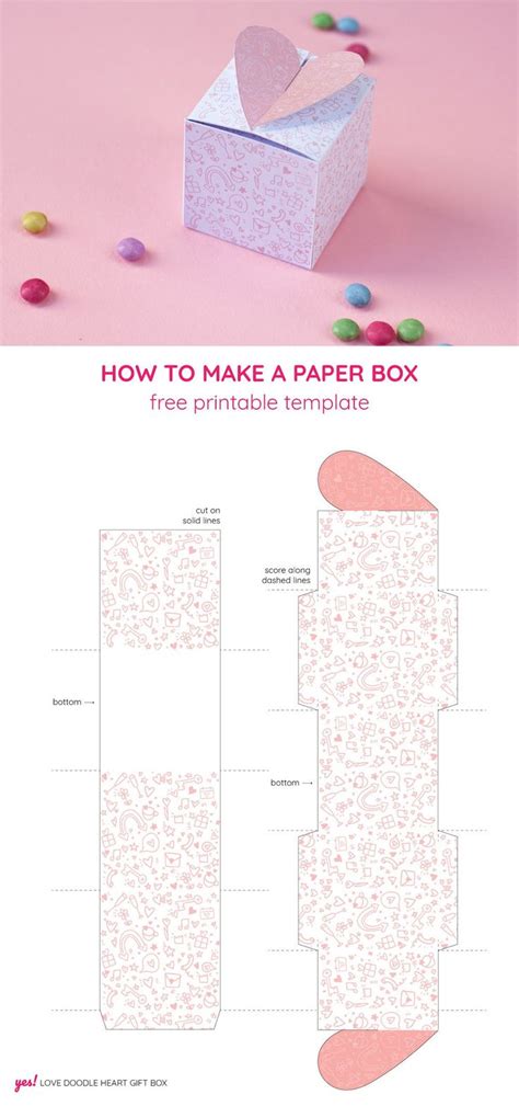 Doodle Pattern Heart Box Template Yes We Made This Heart Box