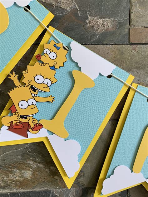The Simpsons Happy Birthday Banner Simpsons Party Etsy Los Simpson