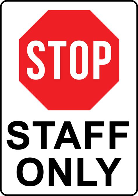Stop Staff Only Sign Ent004 Create Signs