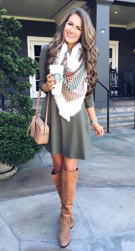 15 Ways To Wear Fall Dresses With Boots Outfits Page 3