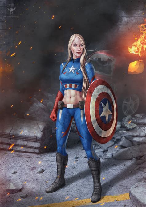 Female Captain America By Amorphisss On Deviantart