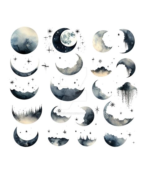 Moon Phases Aesthetic Moon Light Moon And Stars By Eaudepassion On