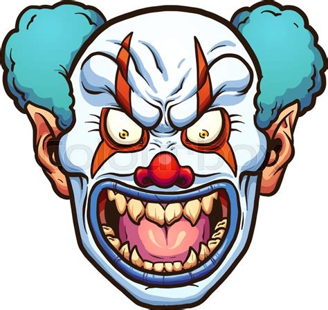 Evil Cartoon Clown Head Vector Clip Stock Vector Colourbox