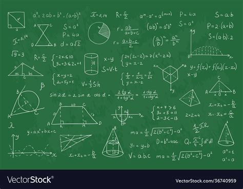 Chalkboard With Math Equation Realistic Chalked Vector Image
