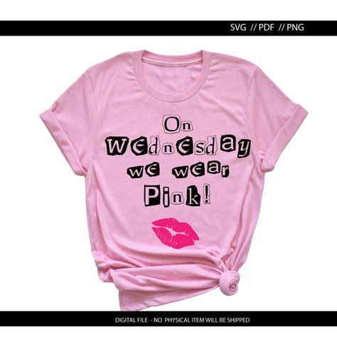 On Wednesday We Wear Pink Mean Girls Svg Filesmean Girls Shirt Design Cricut Silhouette Cameo