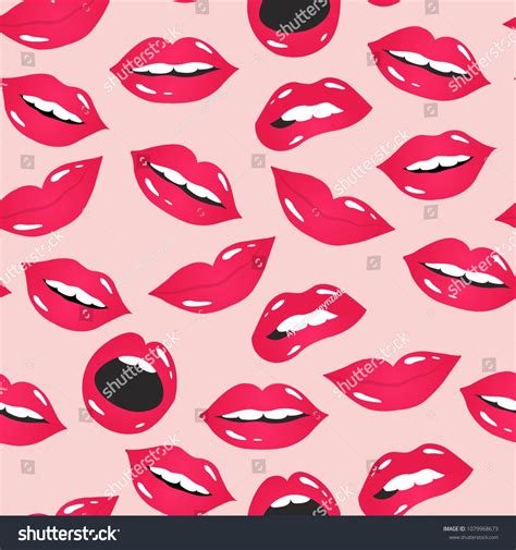 seamless lip patternlips mouth vector illustration stock vector royalty free 1079968673