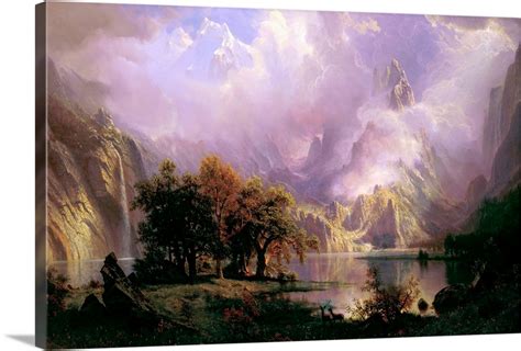 Rocky Mountain Landscape By Albert Bierstadt Wall Art Canvas Prints