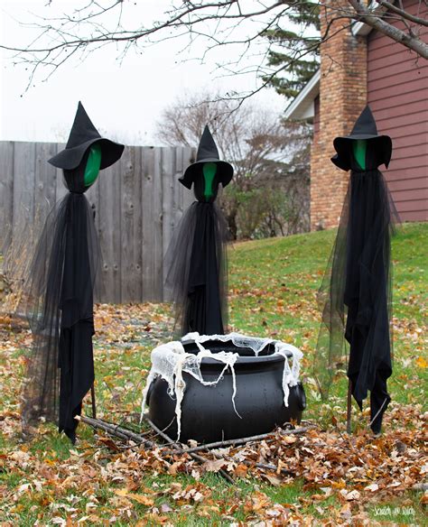 50+ scary halloween that you must know tagged at. DIY Witch Gathering using Upcycled Materials | Easy halloween decorations, Halloween outside ...