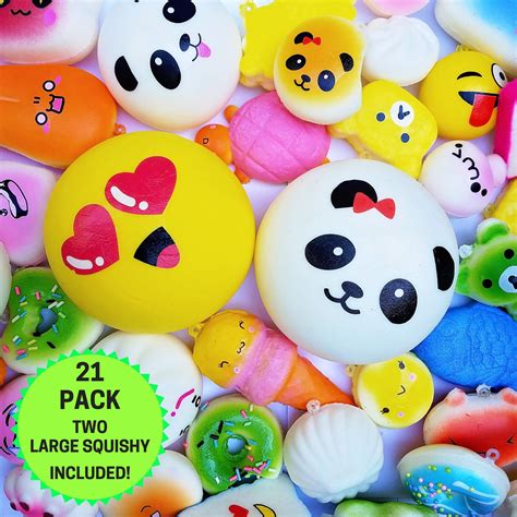 20pc Pack Of Squishy Toys Plus Bonus Large Squishy For 21 Slow Rising