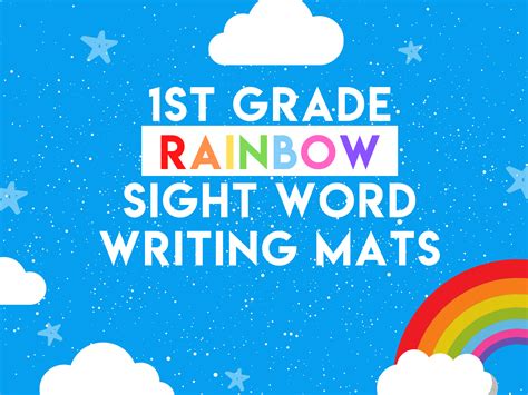 Rainbow Sight Word Writing Mats 1st First Grade Writing Resource