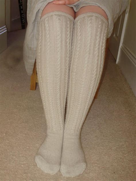 Josie Clementine Knee High Cable Knit Socks Finished