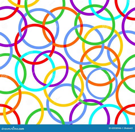 Abstract Seamless Background With Rainbow Circles Stock Illustration