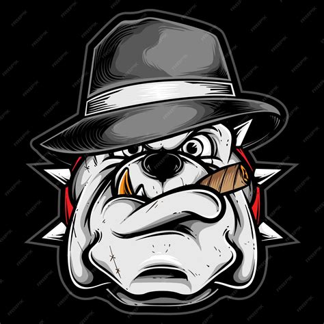 Premium Vector Gangster Pitbull With Fedora Hat