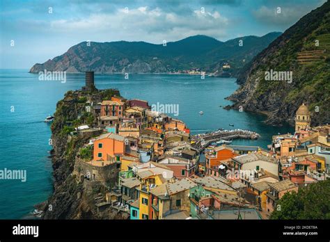 Stunning Vernazza Village View And Colorful Mediterranean Houses On The