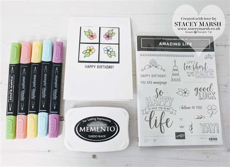 STACEY MARSH RAINBOW FLOWERS WITH STAMPIN UP AMAZING LIFE STAMP SET Rainbow Flowers