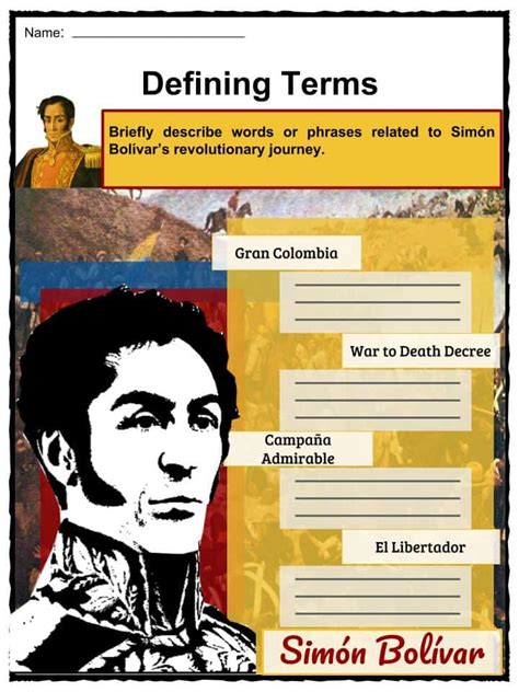 Simón Bolívar Facts Worksheets Revolution Biography And Death For Kids