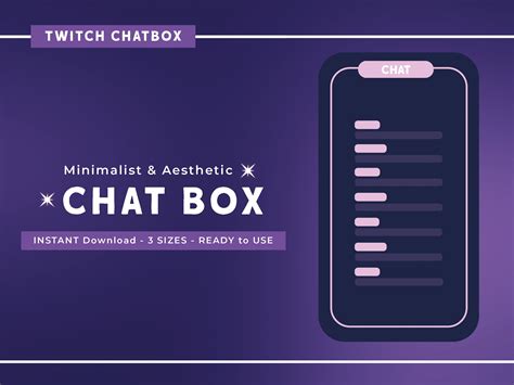 Minimal Aesthetic Twitch Chatbox Cute Chat Box For Streamers 3 Sizes