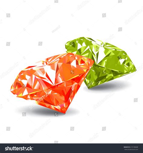 Orange Green Diamonds On White Background Stock Vector Royalty Free