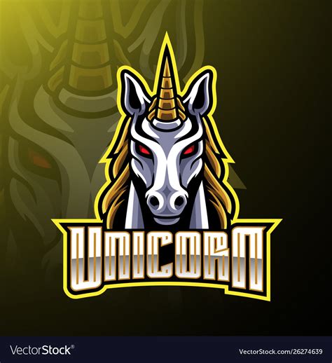 Unicorn Head Mascot Logo Design Royalty Free Vector Image